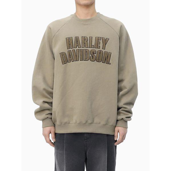 メンズオーバーサイズ起毛レタリングスウェットシャツラグラン長袖Tシャツ SNE048_P381632165
