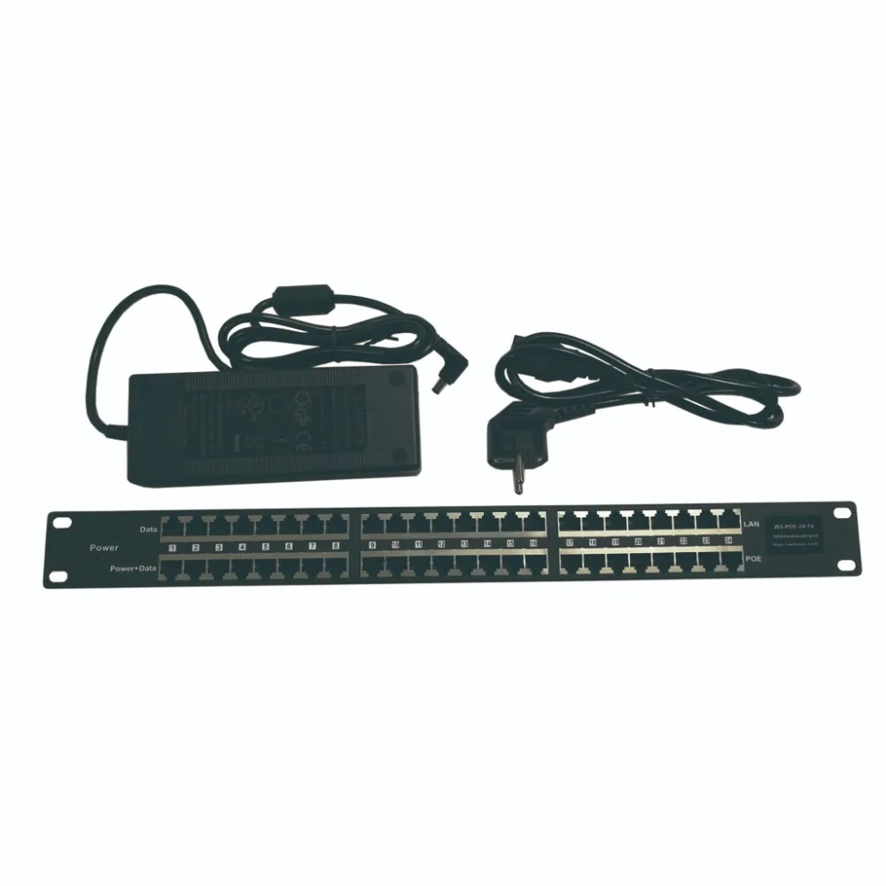 24 ポートパッシブ Poe インジェクタ 100 メートル速度 48V120W 電源 24 IP カメラ VOIP 802.3af デバイス CCTV セキュリティカメラ