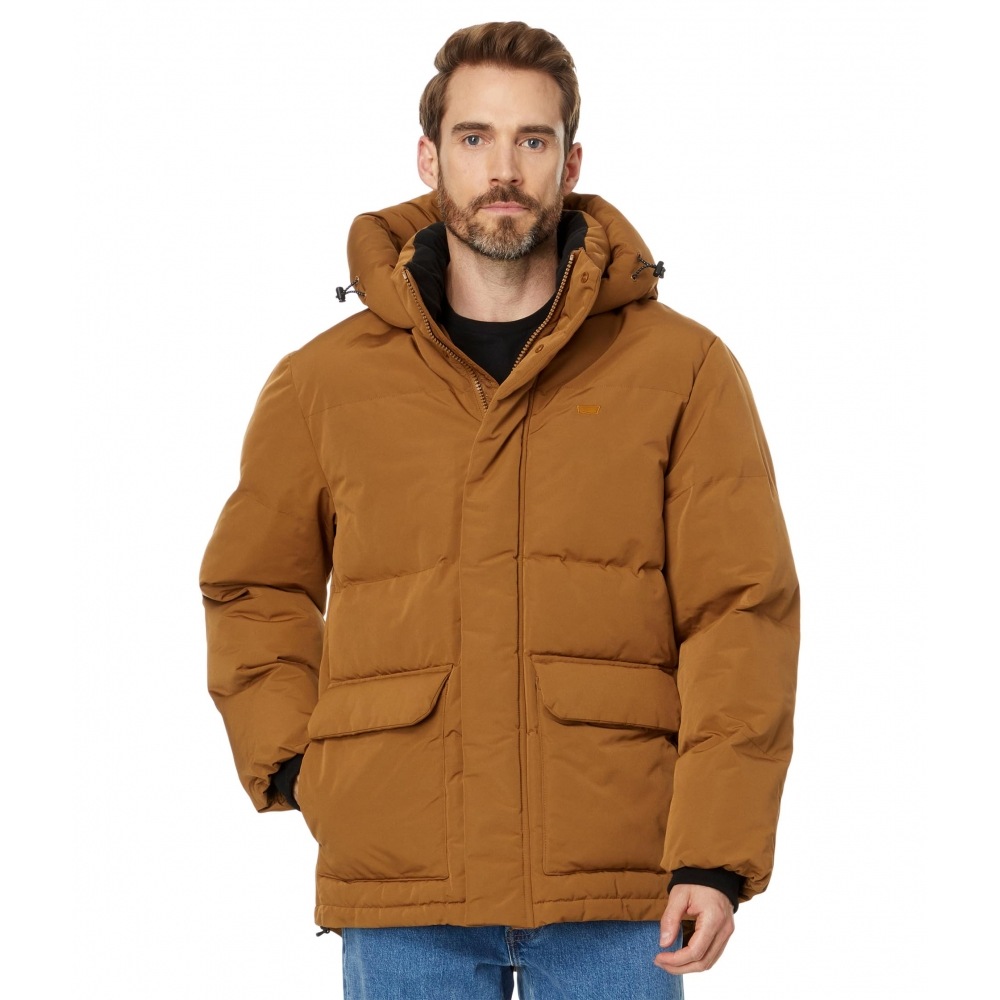 Levis アークティッククロスミッドレングスフード付きパーカーブラウン