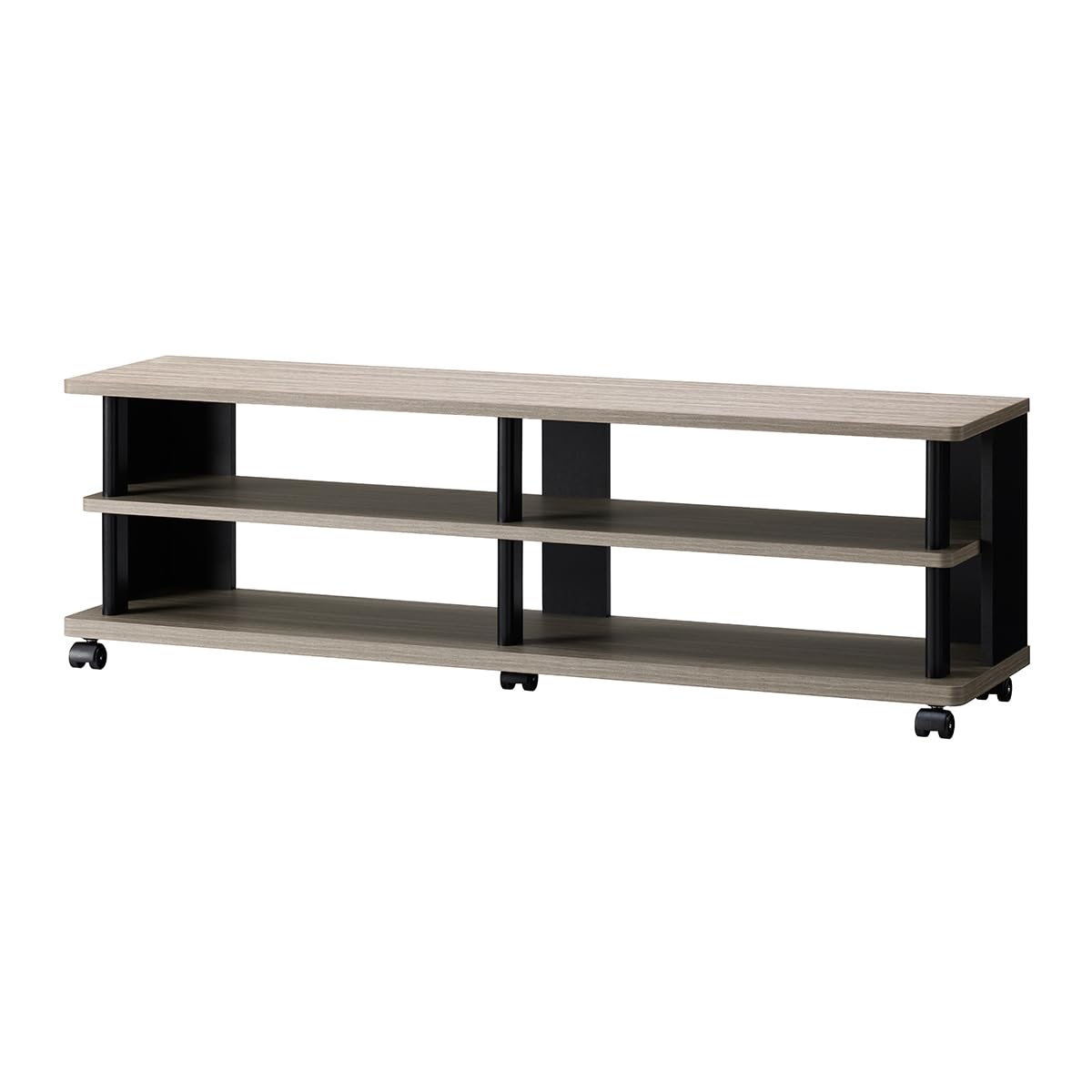 朝日木材加工 テレビ台 Scallop 52型 幅120cm キャスター付 グレージュ SCL-4012AV-GB 70474