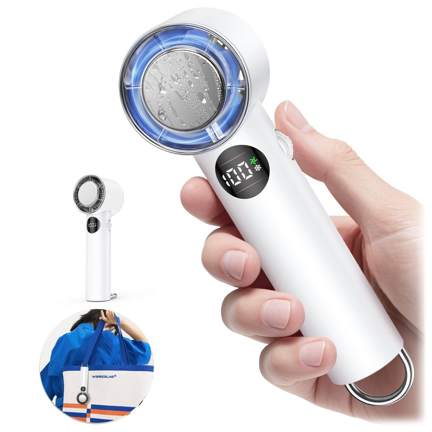 ハンディファン 冷却プレート 【2025革新モデル・大風量×極冷感】 手持ち扇風機 6800mAh 大容量 強力 静音 3in1 100段階 風量 Type-C 充電式 LEDディスプレイ ペルチェ