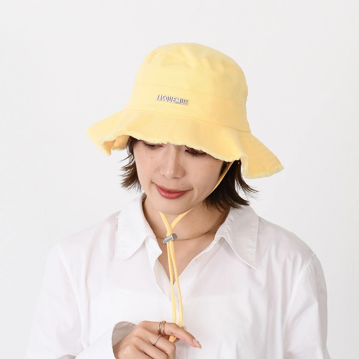 帽子 ハット 213AC002 LE BOB ARTICHAUT バケットハット レディース ユニセックス イエロー サファリハット 紐付き ペア
