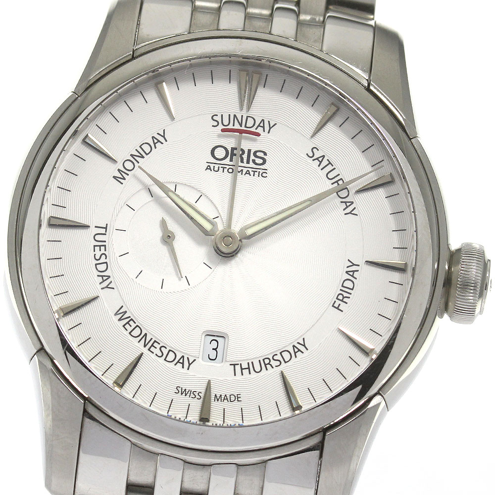 オリス ORIS 7666 アートリエ ポインターデイト 自動巻き メンズ _863976【中古】