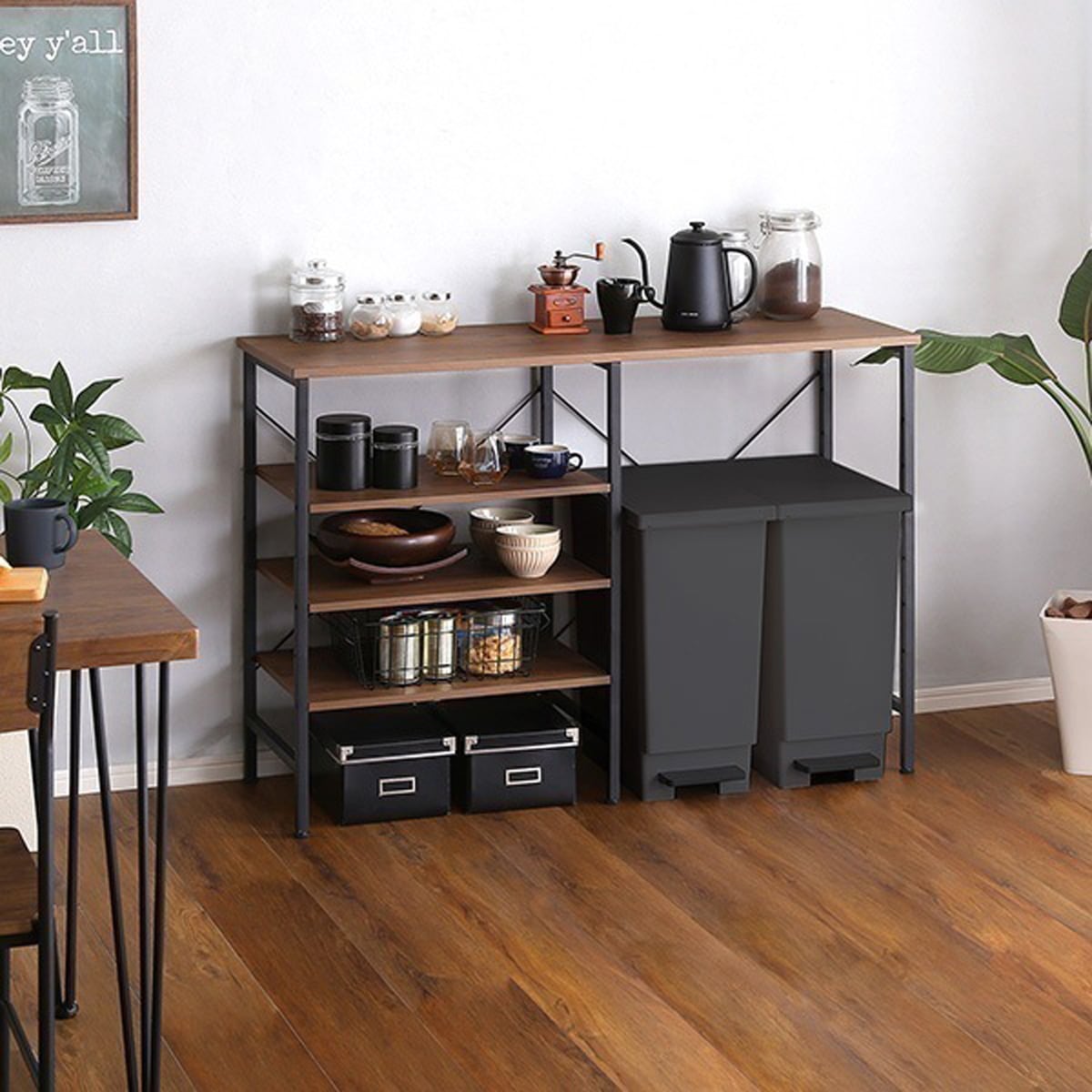 ヴィンテージ ごみ箱上キッチンカウンター 120cm幅