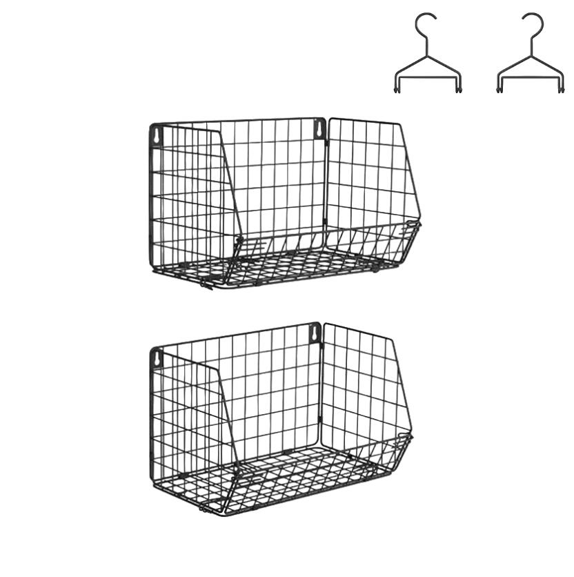 吊り下げ棚 2個セット クローゼット収納 折り畳み式『2025年改良』衣類ラック 複数連結 吊り棚 吊り下げラック 戸棚下ラック 大容量 ワイヤーバスケット キッチン収納 ラック キッチン用 バスルー