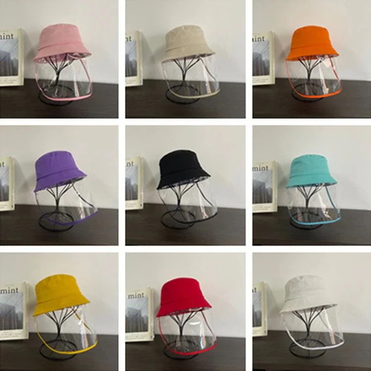 10点セット子供 バケットハット 漁師帽 帽子 フェイスガード ウイルス細菌飛沫対策 防塵 対策 日焼け防止 透明シールド 薄い
