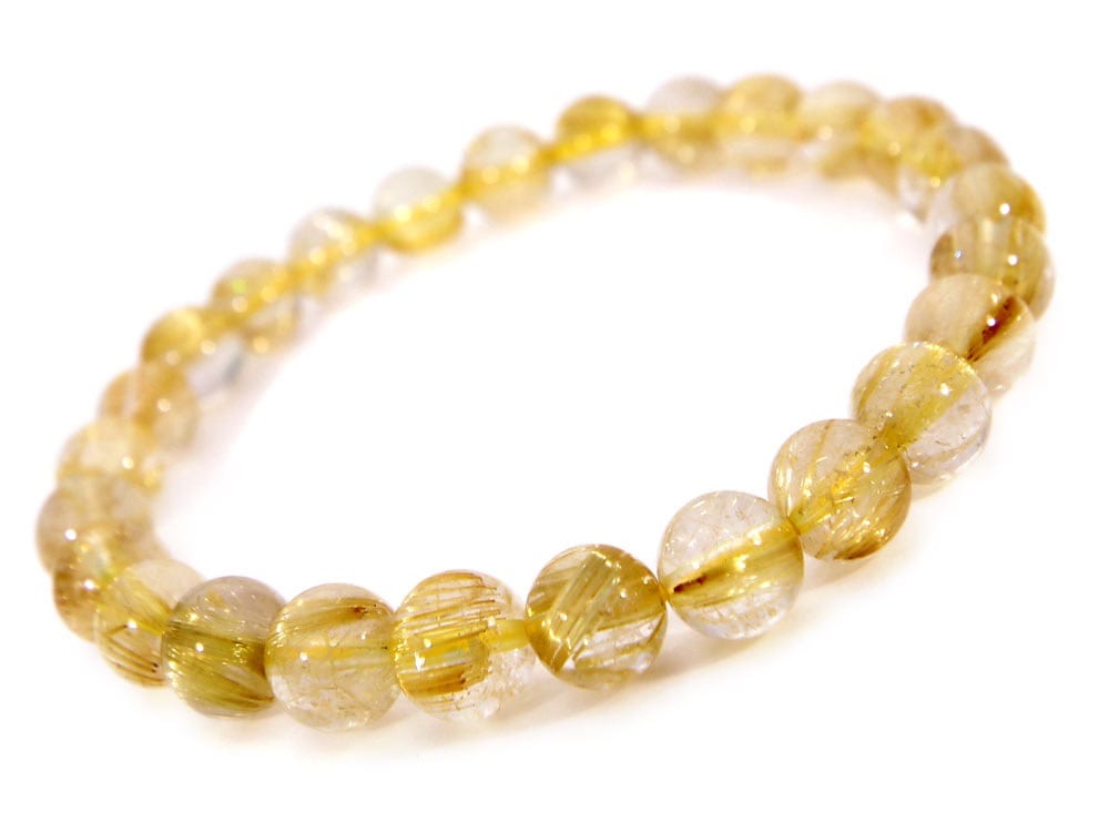 「1点もの 現品」 ラビットヘアー ゴールドルチルクォーツ ルチルクォーツ ブレスレット 7.4mm パワーストーン ブレスレット メンズ レディース 天然石 数珠 アクセサリー メン h926-yp