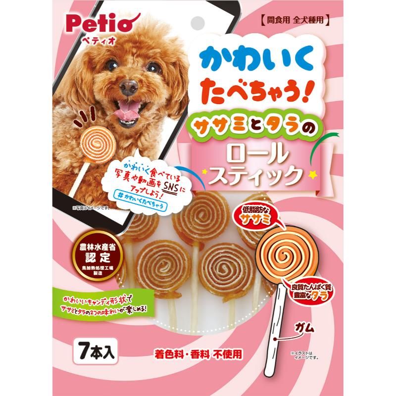 （まとめ買い）かわいくたべちゃう！ ササミとタラのロールスティック 7本入 犬用おやつ [x12]