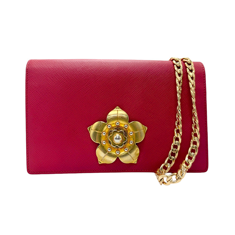 プラダ PRADA ショルダーバッグ レザー レッド レディース z2704