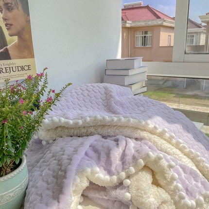 韓国新作暖かい柔らかい快適毛布厚みのあるプラスフリース秋冬フリースブランケットカバーブランケット