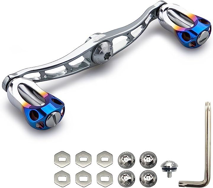 リール ハンドル 22mm ノブ搭載 シマノ SHIMANO ダイワ DAIWA アブ Abu 通用 ベイトリール Aurora Series 678(115mm - ガンメタル)