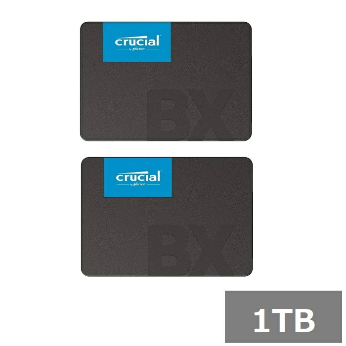 【2セット】 クルーシャル SSD 1TB BX500 CT1000BX500SSD1 Crucial SATA 2.5インチ パソコン ノートパソコン デスクトップ 並行輸入品