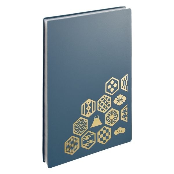 （まとめ買い）書き置き御朱印帳 蛇腹ポケット 23ポケット 46枚収容 藍鼠 A-371-11 [x3]