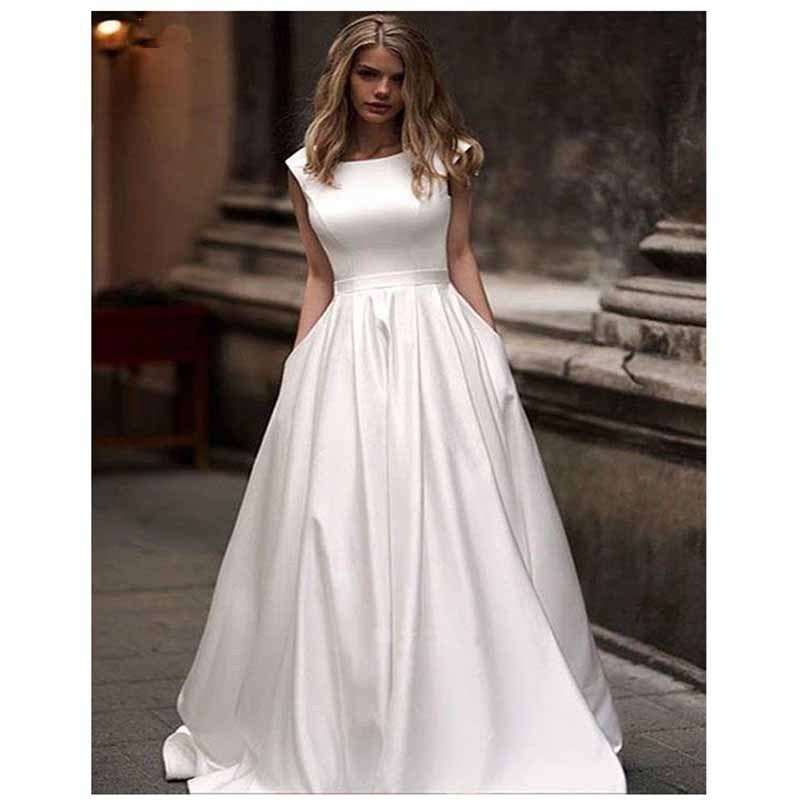 軽やかなウェディングドレスの春の新型新婦のフランス式の超仙のサテンの森系の旅はとても痩せています