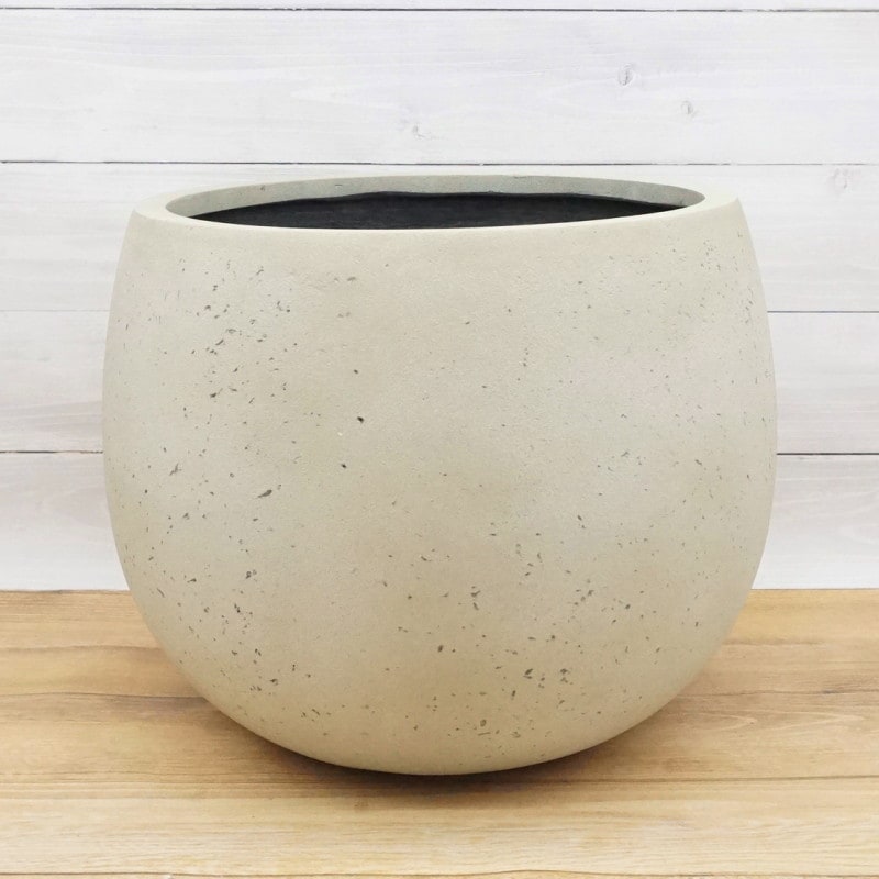 植木鉢 おしゃれ 軽い テラニアスローバルーンL(2色) 55cm 18号 FRP 底穴 プランター 浅鉢 観葉植物向け