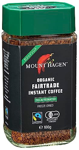 BTkviseQat マウントハーゲン オーガニック フェアトレード カフェインレスインスタントコーヒー100g 自然なカフェイン除去プロセスで香りそのままカフェイン99.7%カット