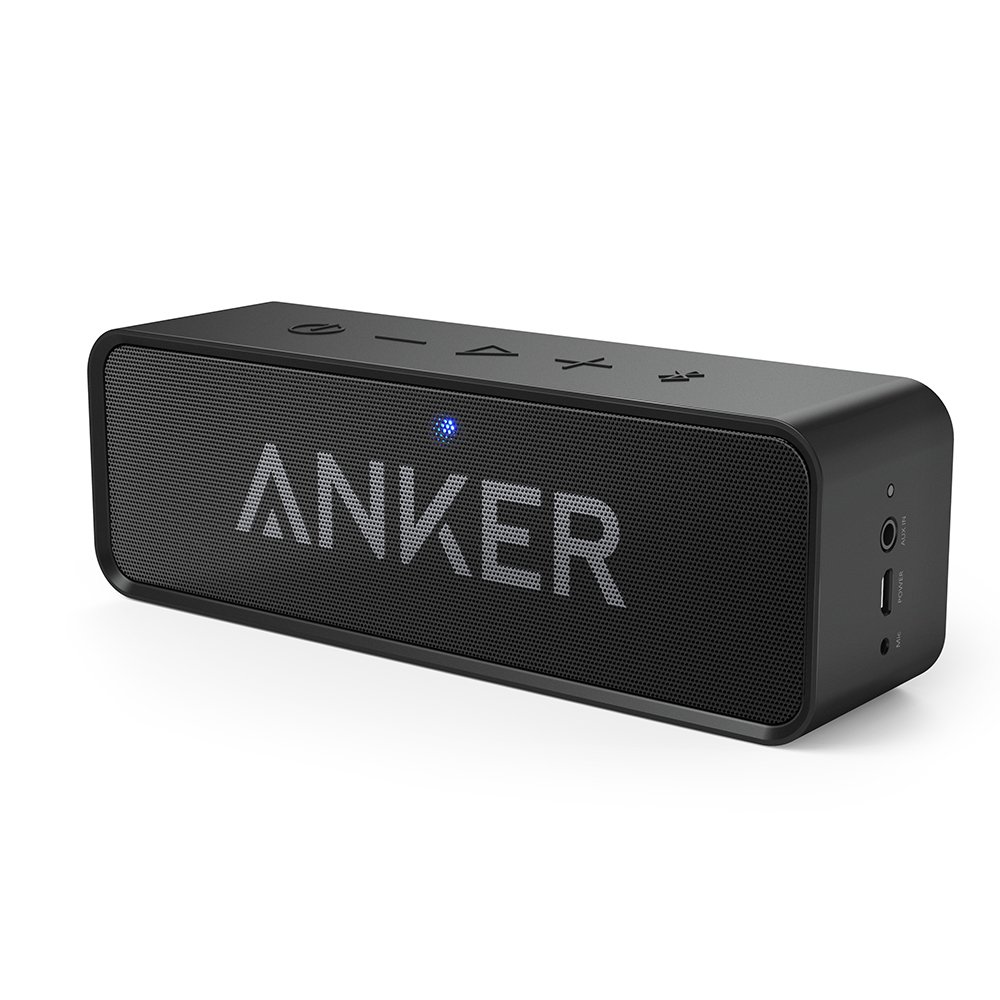 Anker SoundCore ポータブル Bluetooth5.0 スピーカー 24時間連続再生可能【デュアルドライバー / IPX5防水規格 / ワイヤレススピーカー / 内蔵マイク搭載】 (ブラ