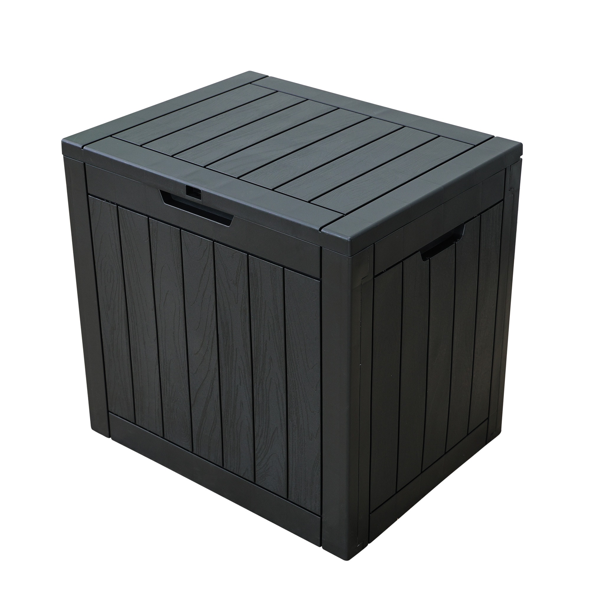 【118L 56.1*43.4*53.4cm】戸外収納庫 収納ボックス 置き配 ゴミ箱 小型 屋外 ストッカー 防水/耐侯 収納可能 ガーデン/庭/ベランダ 頑丈 ブラックGG281 Black PG