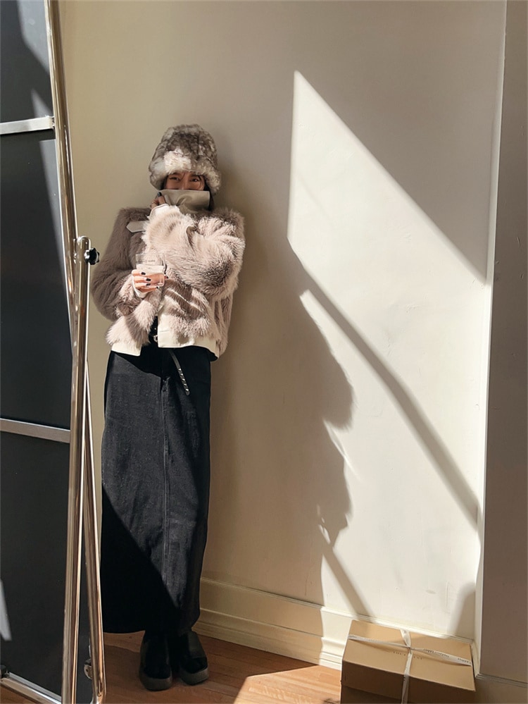 INSスタイル レトロ 長袖 毛皮一体 機関車コート 秋冬 チェスターコート カーディガン コート カジュアル