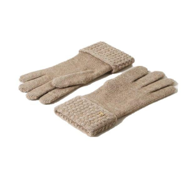 メランジブラウンカシミア女性用手袋 DCGV5F395_s