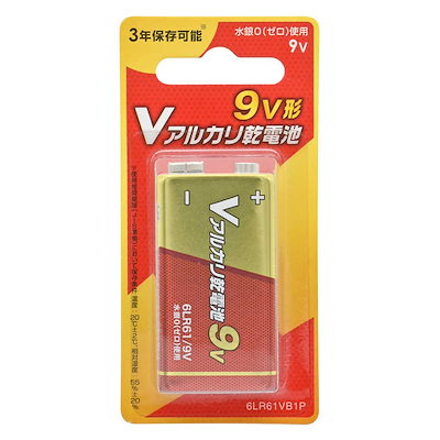 他サイト： オーム電機　Vアルカリ乾電池9V形1本 ［1本 /アルカリ］　6LR61VB1Pの商品画像