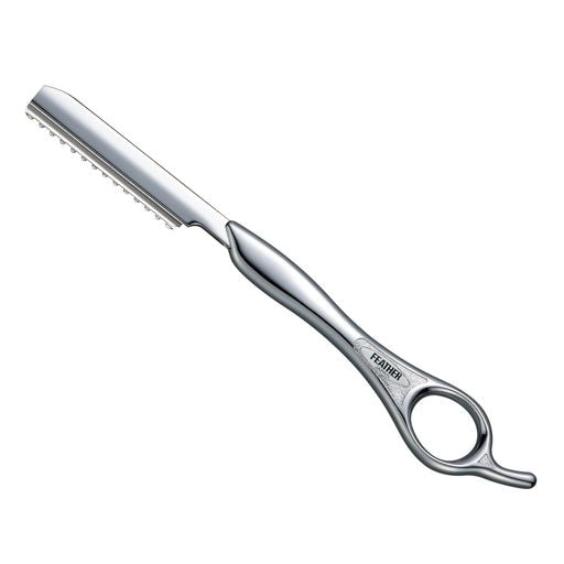 フェザー安全剃刀 スタイリングレザー レギュラータイプ レザーカット用 散髪 カット ヘアカット (SR-S シルバー)