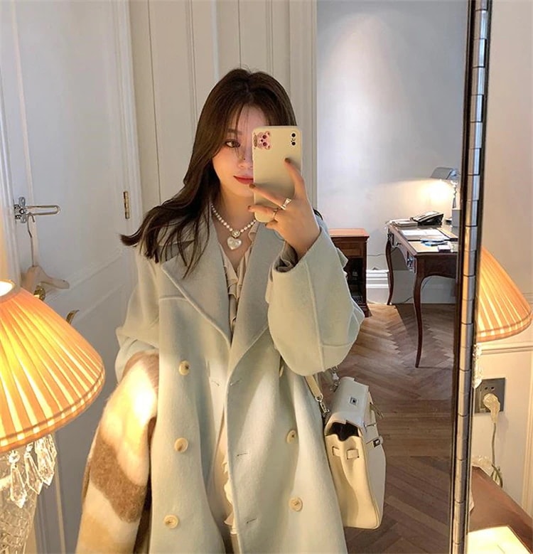 韓国ファッション スリム sweet系 洗練された ロマンティック ダスターコート 新品 柔らかい ロングセクション 快適である コート