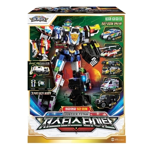 ミニ特攻隊/最強警察/五段合体/ジャスティスタイタン/大型サイズ/変身ロボット/合体/ジャスティス/タイタンJusticeTitan/正品/2023