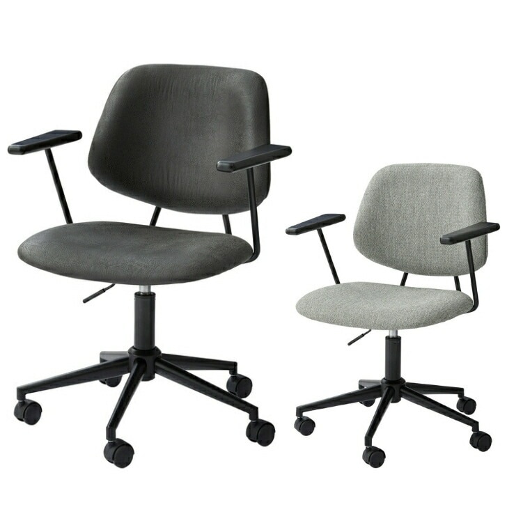 デスクチェア PC-80 オフィスチェア 椅子 回転チェア チェア 座面回転 キャスター付き 移動可能 クロスレザー ファブリック スタイリッシュ グレー ブラック