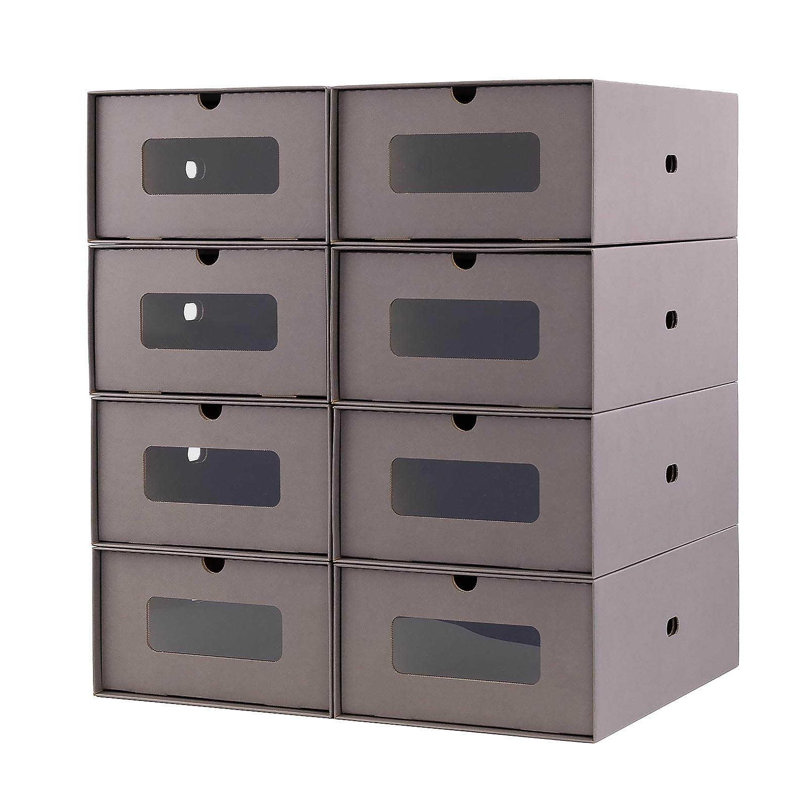 yamapac シューズボックス 8個セット ダンボール製 (Mサイズ トープ)