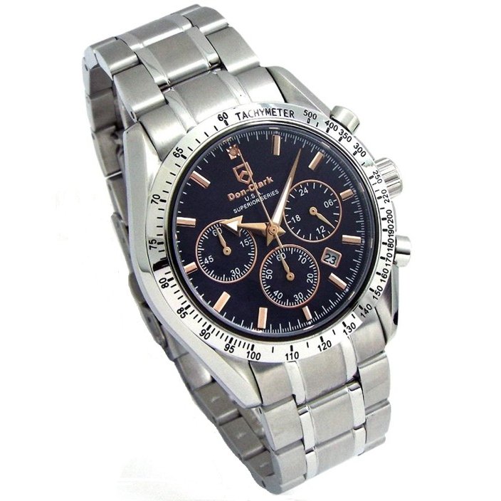 腕時計 メンズ １０気圧防水 タキメーター クロノグラフ ダンクラーク DM-2057 日本製ムーブ 存在感 高級感 ラグジュアリー きれい 綺麗 キレイ 15,444円