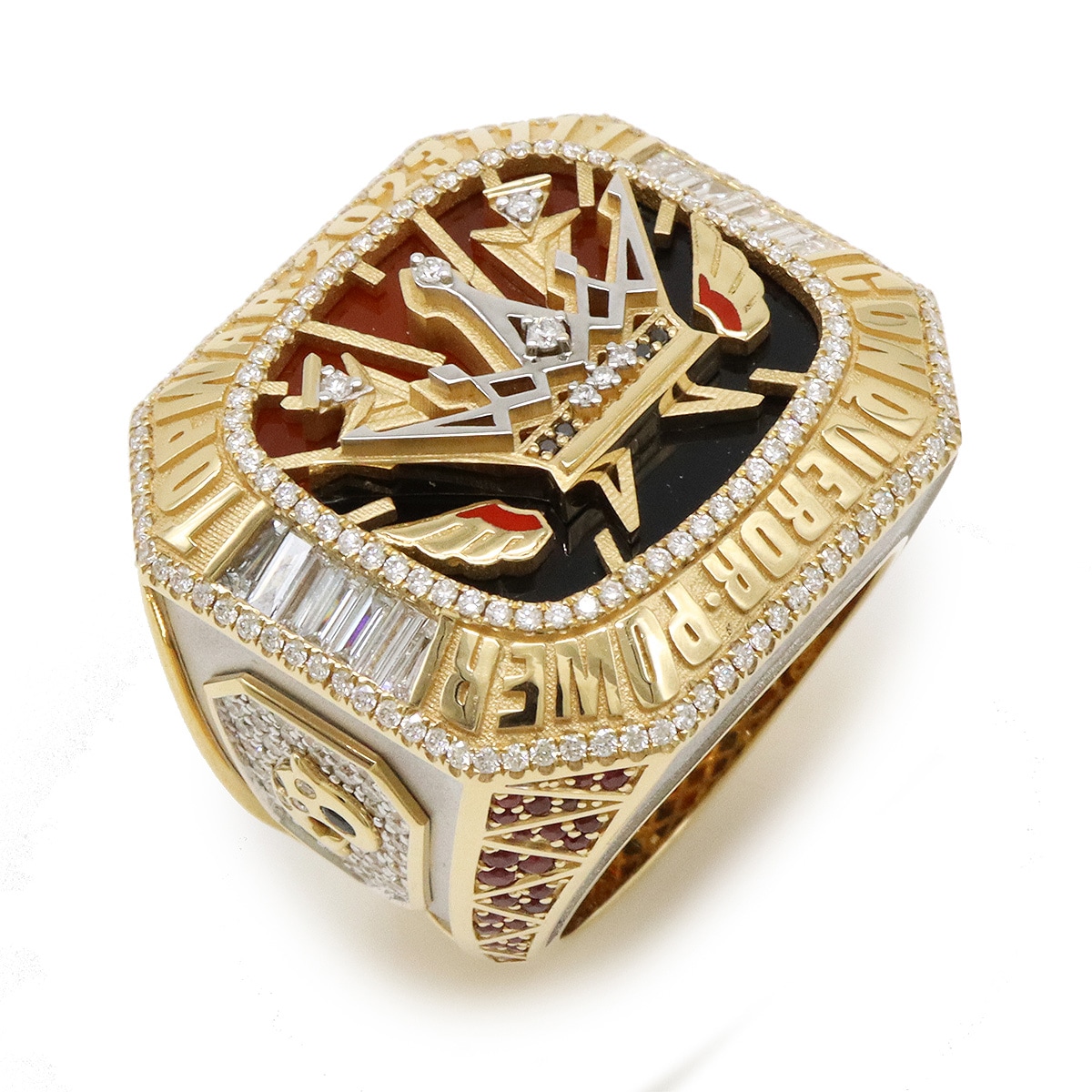 condor カレッジリング Top War 2023 リング 指輪 K18YG イエローゴールド D0.65ct d1.39ct ダイヤモンド r0.87ct ルビー 約24号