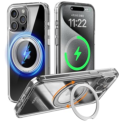 SODI iPhone 15 Pro Max 用 ケース 【360回転スタンド】 MagSafe対応 マグネット式 耐衝撃 隠しスタンド 指紋防止 黄変防止 マット感 スマホケース YouTube視