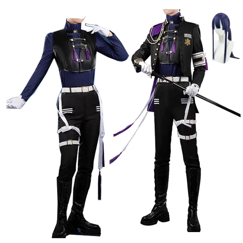 長尾景 コスプレ 衣装 弦月藤士郎 新衣装 甲斐田晴 バーチャルYouTuber VTuber ウィッグ 追加可能 コスチューム 変装 仮装 大人用