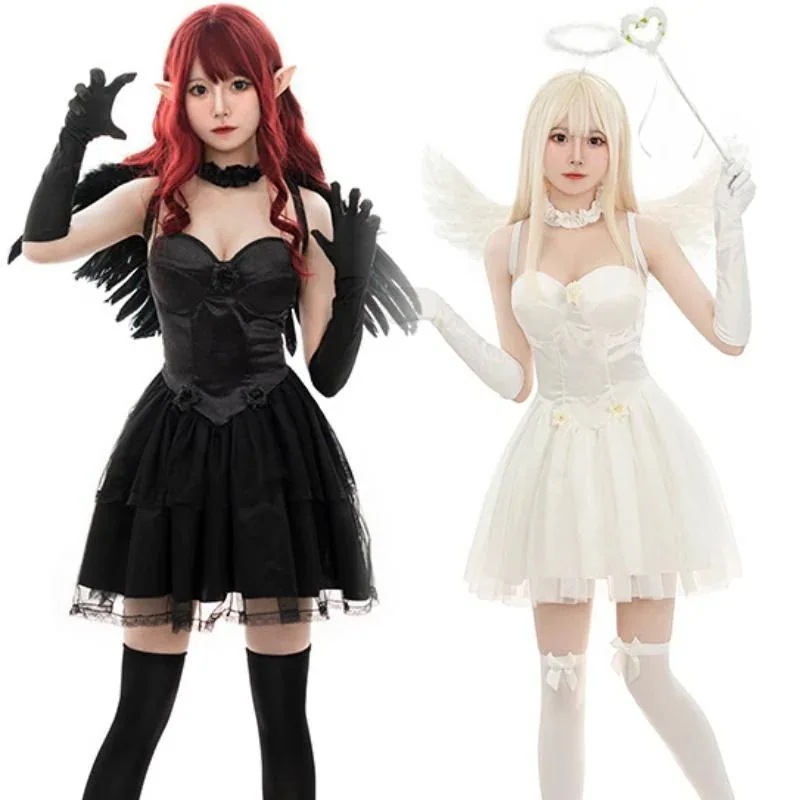 ハロウィンコスプレ悪魔の天使コスプレ衣装キャミソールワンピース日常