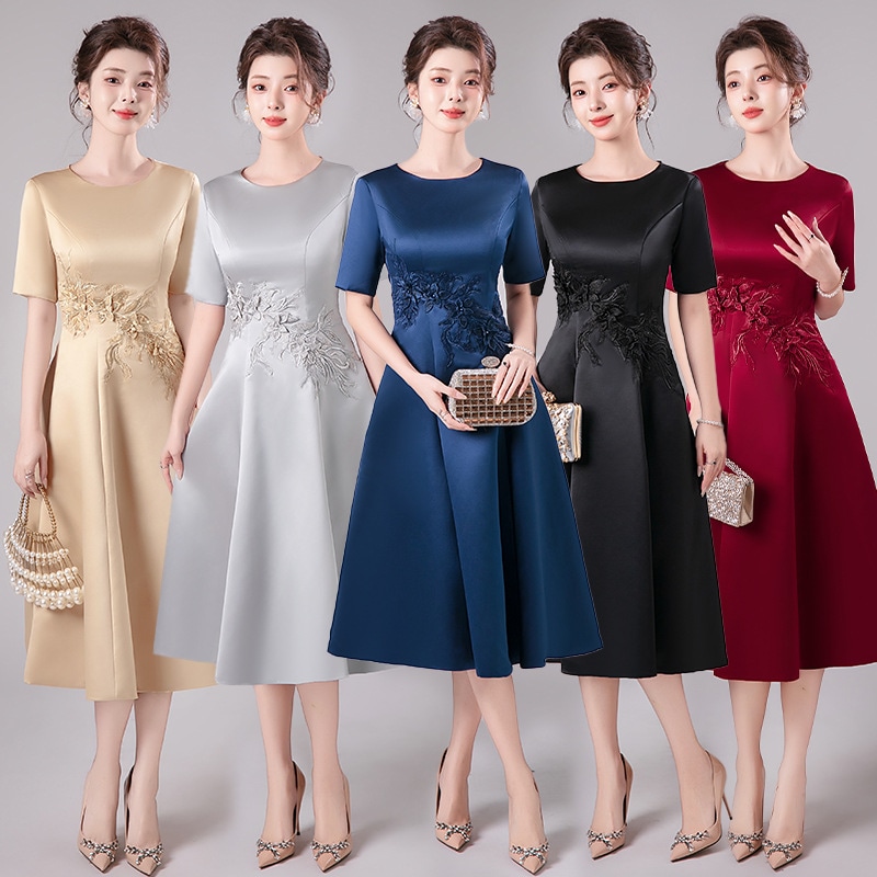 パーティードレス 結婚式 40代 20代 ロング 袖あり 五分袖 韓国風 大きいサイズ フォーマルドレス お呼ばれ 二次会 披露宴 ドレス謝恩会 上品 着痩せ
