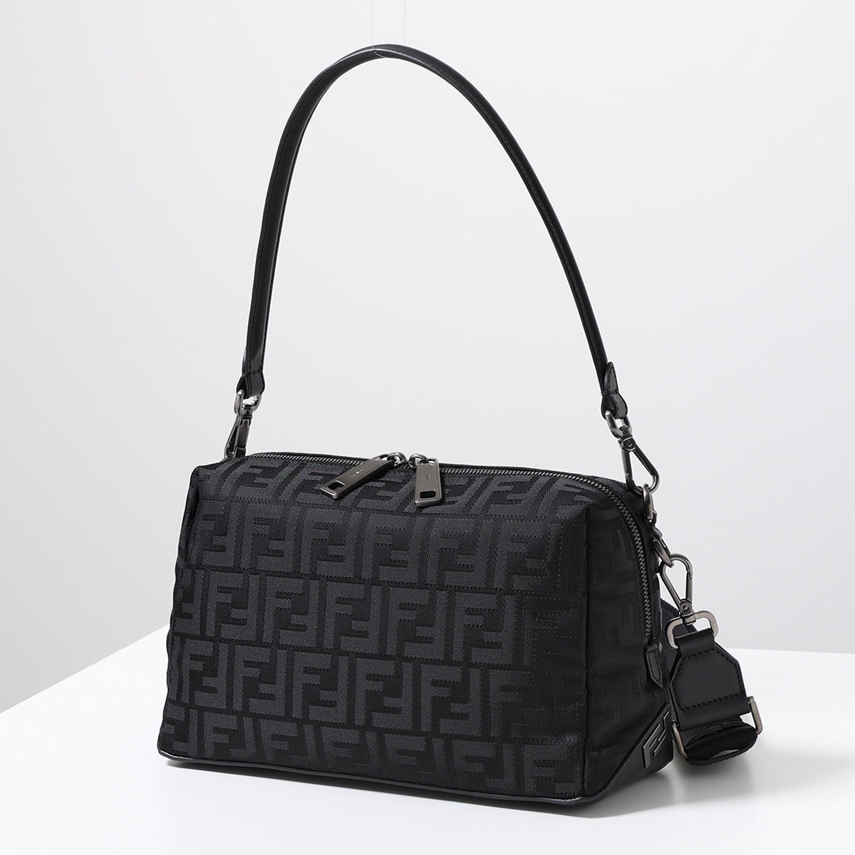 FENDI フェンディ ショルダーバッグ LUI ルイ ミディアム 7VA672 AVC6 メンズ スクエアFF FF柄 ズッカ柄 クロスボディ 鞄 F0SAJ/BLACK-SATIN