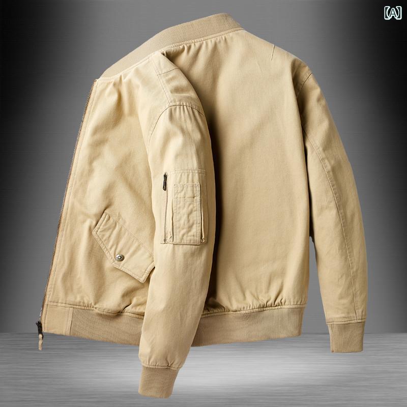 メンズ ファッション ジャケット 春秋 綿 薄手 涼しい 野球 ユニフォーム カジュアル ワークウェア ショート ジャケット