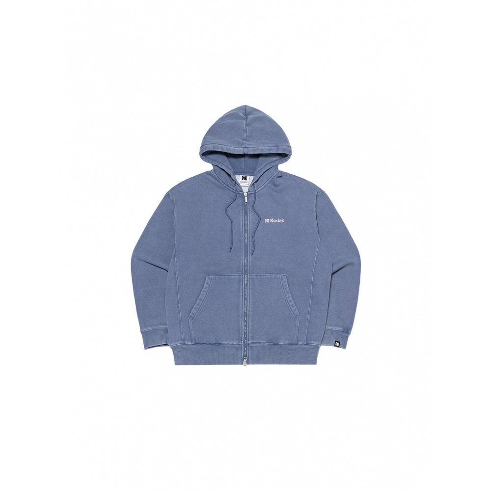 コダックアパレルシネコダックウォッシングオーバーフィットパーカージップアップブルー