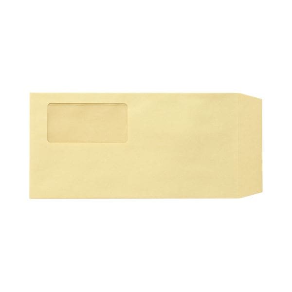 （まとめ） TANOSEE 窓付封筒 ワンタッチテープ付 長3 70g／m2 クラフト 1パック（100枚） 10セット