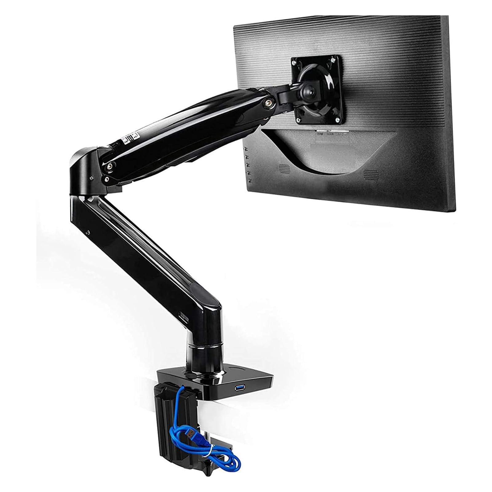 PCモニターアーム 液晶ディスプレイアーム 13～40インチ対応 耐荷重2～12kg ガススプリング式 グロメット式＆クランプ式 VESA100*100 USBケーブル付き 多角度調節 ケーブル収納