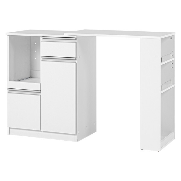 VKC-7142WHOS 伸縮キッチンカウンター ホワイト メーカー直送