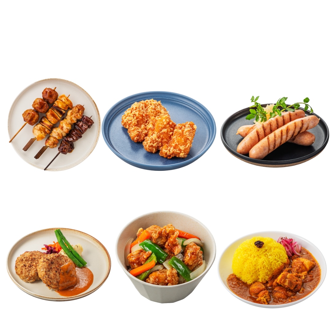 【横浜梅や】梅やの港町横浜総菜6種セット/焼き鳥/チキンハンバーグ/スパイスカレー/鶏ソーセージ/横浜からあげ/鶏と野菜の黒酢丼/冷凍/簡単調理/鶏肉/弁当/おかず