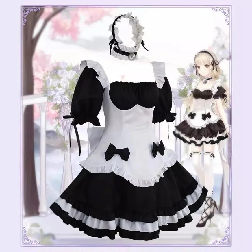 コスプレ奇跡ぽかぽか世界を旅する白黒チョコレートメイド服lolita姫かわいいセット