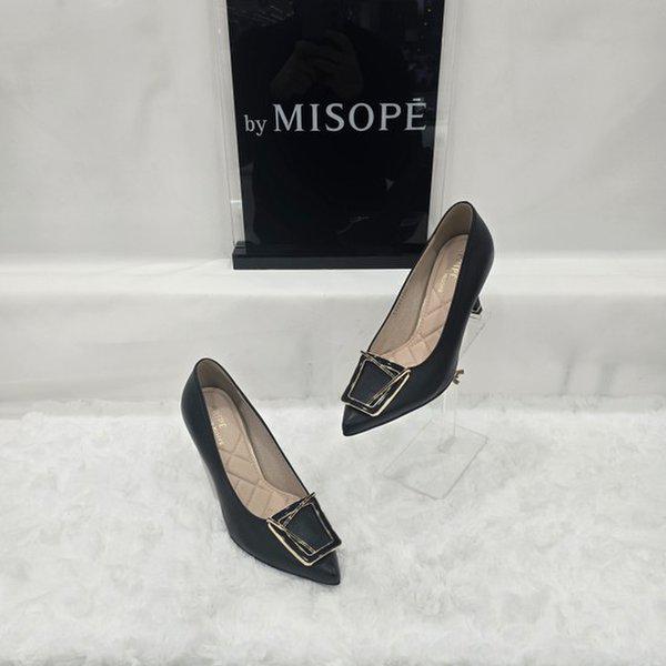 By 女性 モダン ポイント バックル ヒール 112HT411YT006 BLACK 1 JJ