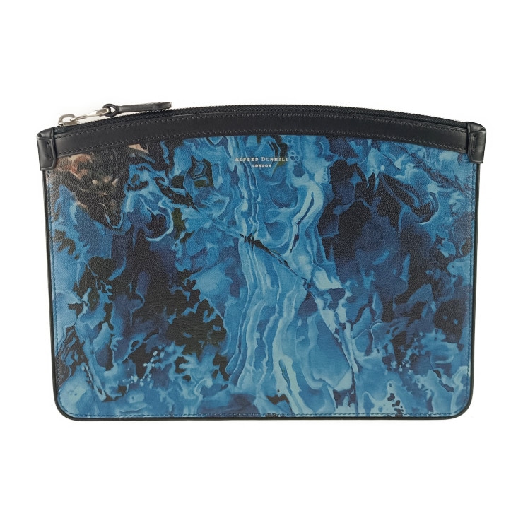 新品未使用展示品 dunhill ダンヒル クラッチバッグ デューク マーブル スモール ジップフォリオ DU19R3850MR472 レザー メンズ ポーチ セカンドバッグ【本物保証】