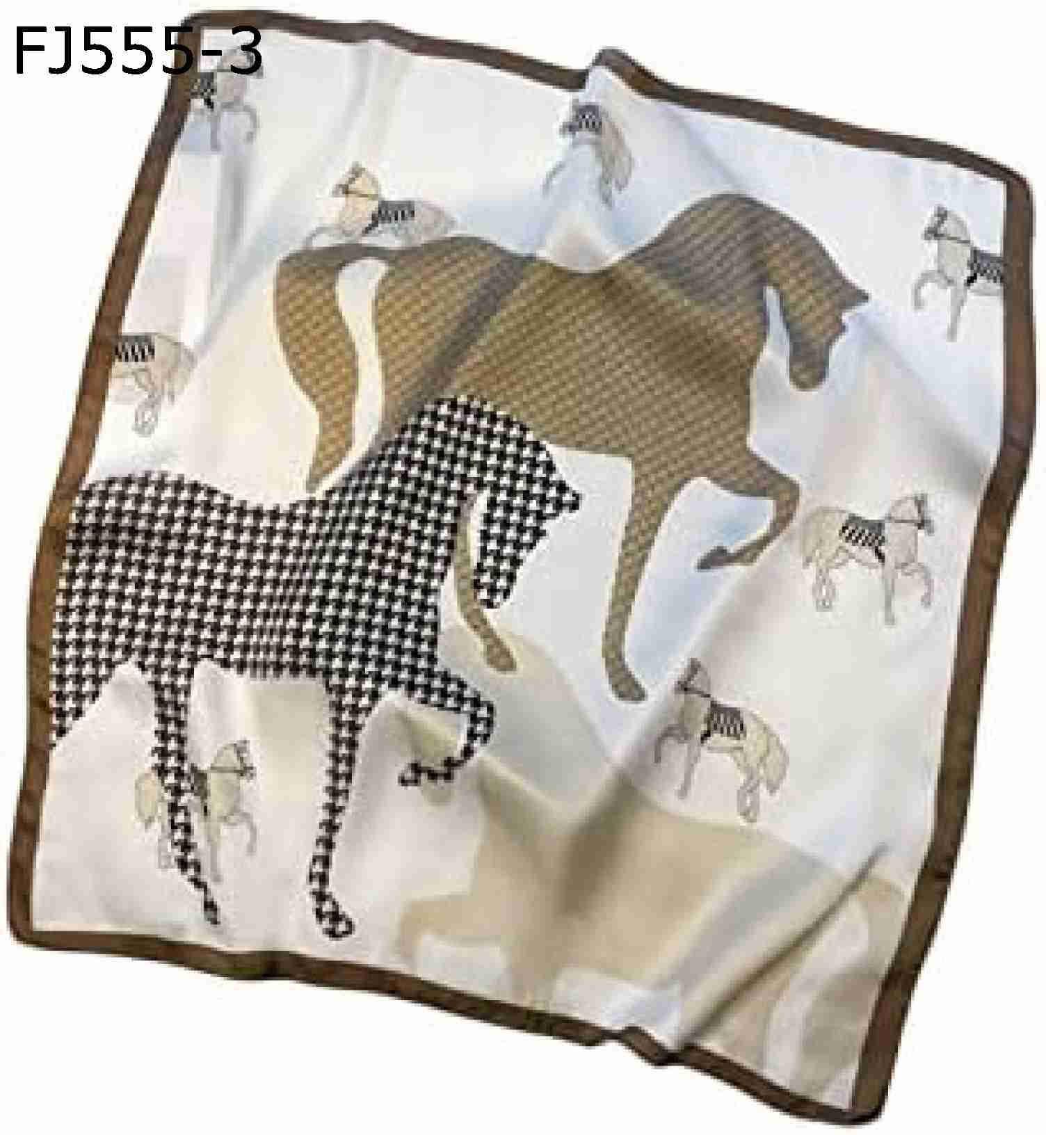 【20%OFFクーポン～】スカーフ 風 正方形 馬 千鳥 3色 青 おしゃれ 手巻き仕上げ ネッカチーフ ヘッドバンド 髪飾り バッグ用 小物 UVケア レディーズ 春秋 通勤 贈り物