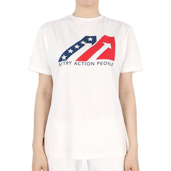 オートリー23SS 女性アイコニックアクションロゴ半袖（ホワイト）TSIW 2301