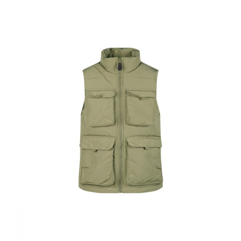 (Luxgolf) ラックスゴルフパーファイアメンズアウトポケットヘビーパッド入りファーベストベスト PP4W301