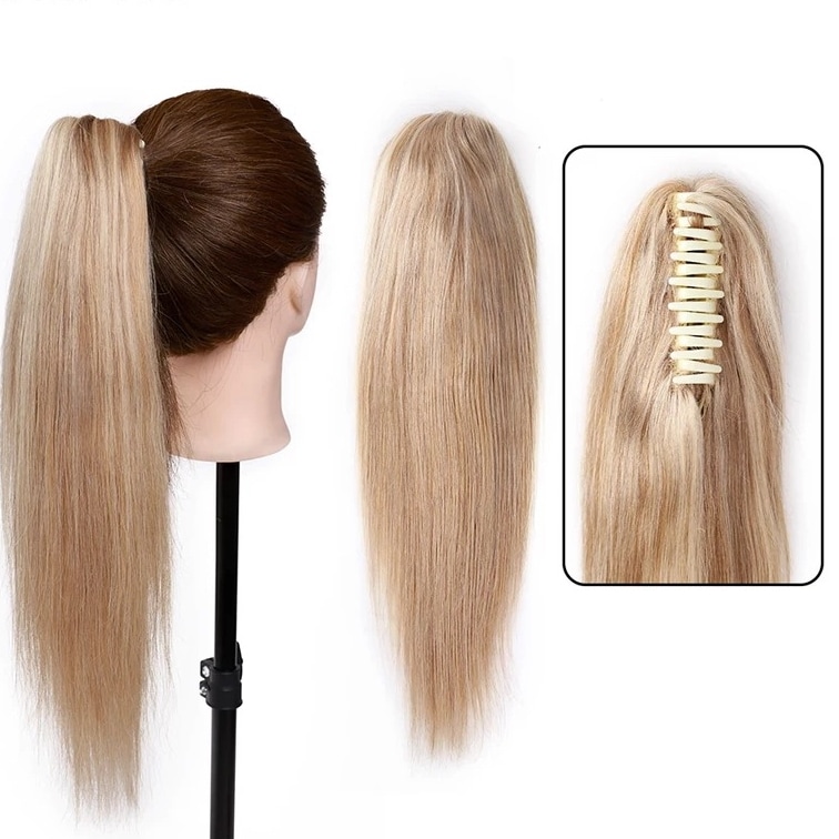 S-noilite-ポニーテールの形をした人間の髪の毛の延長,女性用,ブロンドブラウンとブラック,1422インチのヘア P12/613 14inches 105g = 40% 6ヶ月で適切なケア